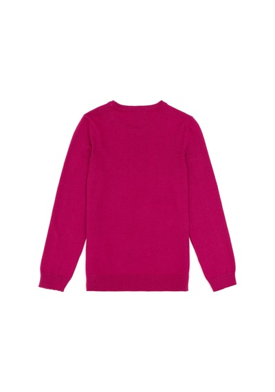 U.S. Polo Assn. Kız Çocuk Fuşya Bisiklet Yaka Basic Kazak 50293586-VR252 U.S. Polo Assn. Kız Çocuk Fuşya Bisiklet Yaka Basic Kazak 50293586-VR252