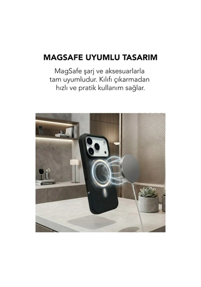 Apple İphone 17 Pro Max Uyumlu Magsafe Lansman Silikon Kılıf Siyah