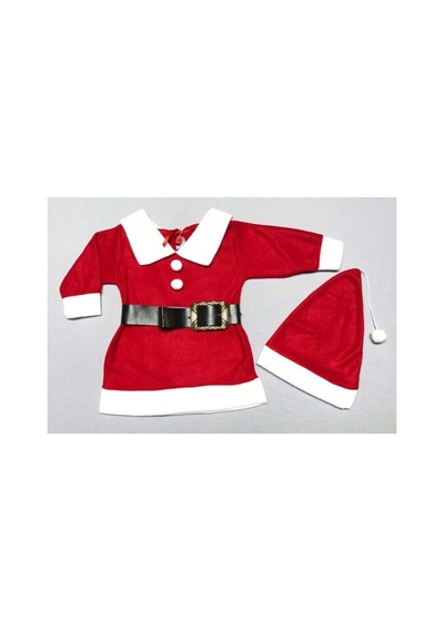 Pazarız Pembecin Kırmızı Kız Bebek Noel Baba Şapkalı Yılbaşı Takımı Kırmızı