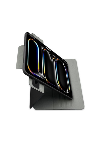 Apple Uyumlu iPad  Air 11 2025 M3 Raptic Spin Detachable Folio Pu Ayrılabilir Kalem Bölmeli Standlı Kılıf Siyah