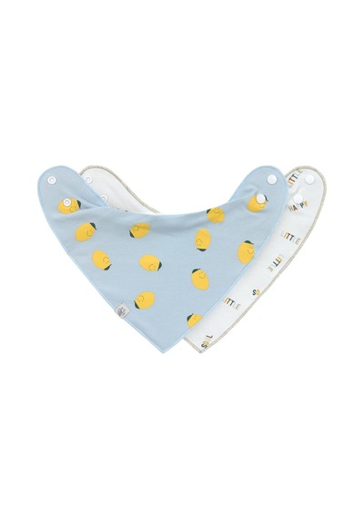 Lassig Organik Pamuk Üçgen Bebek Önlüğü, 2 Li Set, Çıtçıtlı, Ters Çevrilebilir Önlük Kod 003700 Çok Renkli