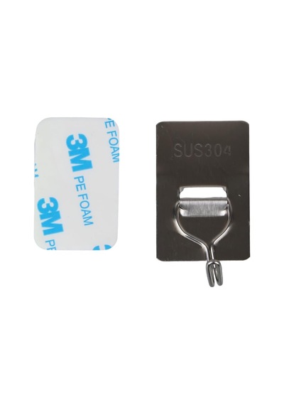 Güncelçarşı 5 Adet 304 Paslanmaz Çelik Kanca Askılık, Yapışkanlı Güçlü Yük Taşıyan, Su Geçirmez Ve Neme Dayanıklı 5'li Paket Metal Çelik Askı Gümüş