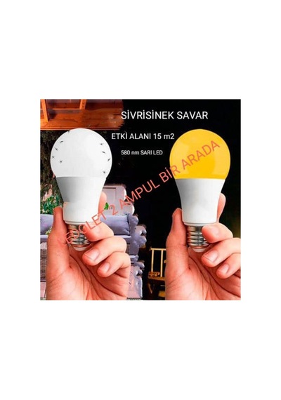 Sivri Sinek Kovar 9w Led Ampul Sarı - Beyaz Diğer