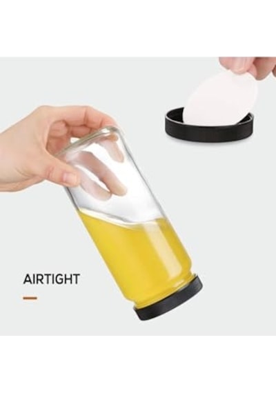 Ayrex 1 Adet 480ml Pipet Ve 2 Kapaklı Cam Bardak, Hava Geçirmez Kapak, Meyve Suyu, Boba, Smoothie,şeffaf Diğer