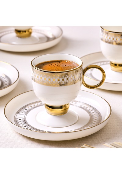 Aryıldız Aurelia Gold 12 Parça 6 Kişilik Kahve Fincan Takımı 90 Ml Çok Renkli