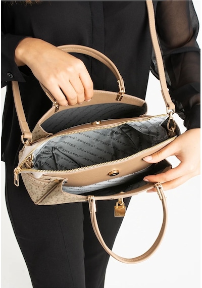 Just Polo Kadın Kum Monogram El Ve Omuz Çantası Yeni Sezon 2201mh