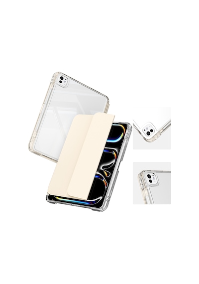 Apple Uyumlu iPad  Pro 13 2024 Kılıf Magnetik Ayrılabilen Airbagli Zore Sliding Tablet Kılıfı