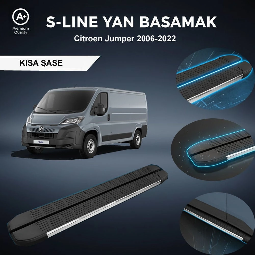 Citroen Jumper Kısa S-line Premium Krom Yan Basamak 2006-2022