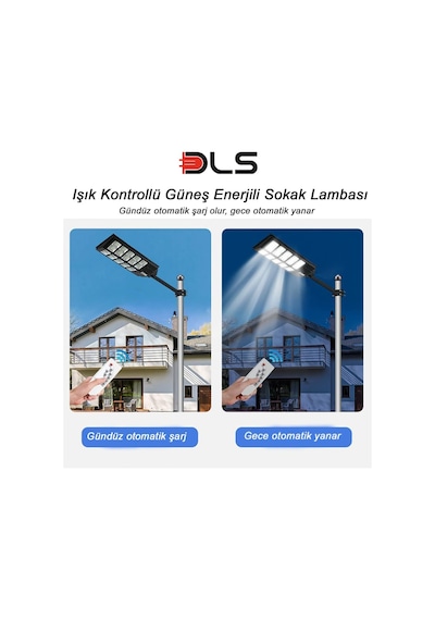 Ayrex 800w Güneş Enerjili Solar Sokak Lambası Hareket Sensörlü Profesyonel Led Bahçe Aydınlatması