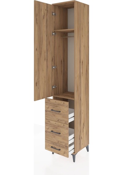 Hyperion Dolap 2 Raflı 3 Çekmeceli Tek Askılı 44x44x243 Çam-çam Çam Hyperion Dolap 2 Raflı 3 Çekmeceli Tek Askılı 44x44x243 Çam-çam Çam