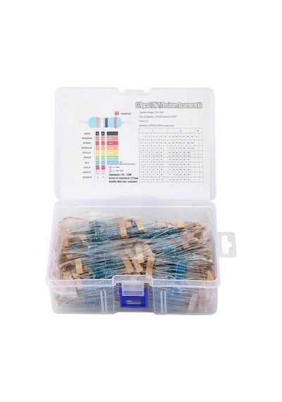Direnç Seti 1/2w Metal Film %1 10'ar Adet Toplamda 1270 Adet 127 Çeşit Şeffaf Çantada