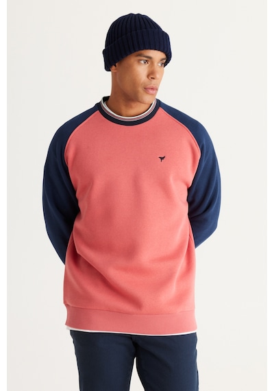 AC&Co / Altınyıldız Classics Erkek Lacı Mercan Oversize Bol Kesim Bisiklet Yaka Pamuklu Desenli Sweatshirt Lacivert - Mercan AC&Co / Altınyıldız Classics Erkek Lacı Mercan Oversize Bol Kesim Bisiklet Yaka Pamuklu Desenli Sweatshirt Lacivert - Mercan