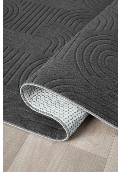 Raschel Carpet Premium Seri Özel Kaymaz Taban Banyo Paspası 2'li Set 50x60 Ve 60x100 Gri