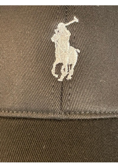 Hamze Polo Nakışlı Gabardin Kumaş Unisex Cap Şapka Siyah - Beyaz