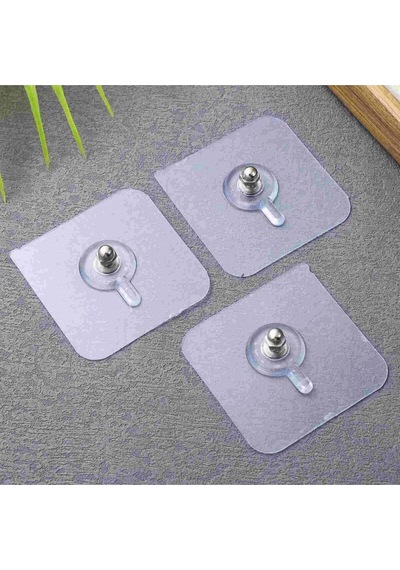 Ultra Güçlü Kendinden Yapışkanlı 8 Adet Şeffaf Askı Vida Askı Toblo Askı Banyo Mutfak Askısı Plastik Diğer