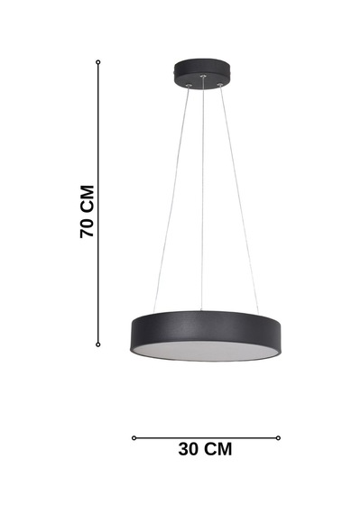Dakota Modern Panel Ledli Salon Oturma Odası Yatak Odası Mutfak Siyah Renk Led Avize Beyaz Işık Siyah Siyah