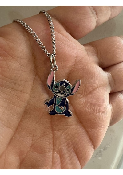 Stitch Mavi Sevimli Karakter Figürlü Unisex Kolye Eğlenceli, Renkli Ve Neşeli Tasarım Çok renkli