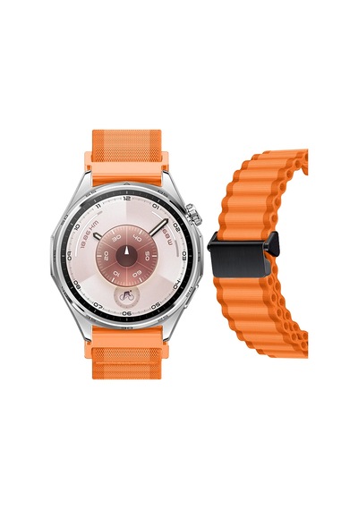 Sneezy Huawei Watch Gt6 46mm İle Uyumlu Airflow Dalgalı Naylon Spor Kordon Metal Tokalı