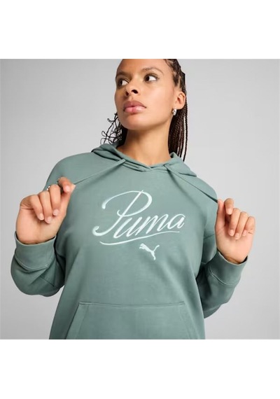 Puma Scrıpt Comfort Hoodie Kadın Yeşil Spor Sweatshirt - 684983 30 Yeşil