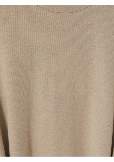 Lcw Modest Bej Bisiklet Yaka Kuşaklı Kadın Tunik