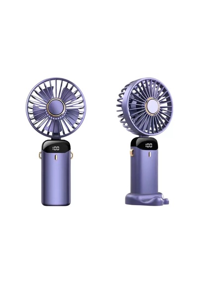 Northcity Yüksek Hava Akışlı Dijital Ekranlı Mini El Fanı - 5 Modlu Usb Şarjlı