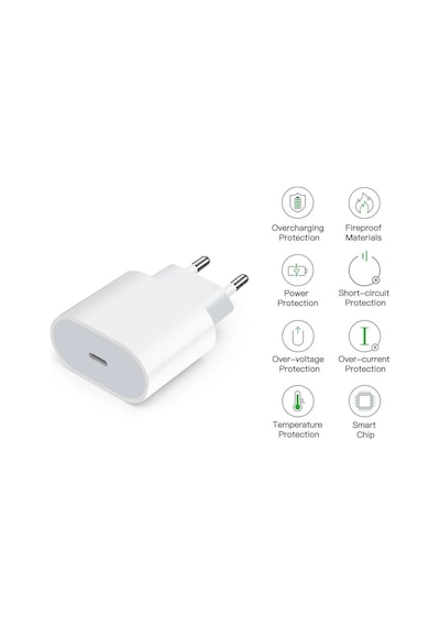 Apple Uyumlu iPhone 15 Plus 20W Usb-C Girişli Hızlı Şarj Cihazı Adaptör - İthalatçı Garantili