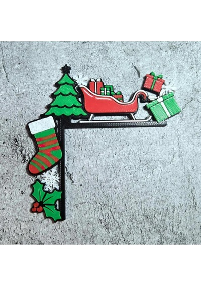 Yılbaşı Temalı Işık Anahtarı Süsü Sol 3d Baskı Noel Kızak Ve Hediye Dekoru