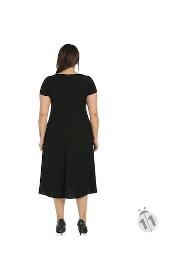 4088S-Nidya Moda Büyük Beden Elbise Sem Krep Çok Renkli