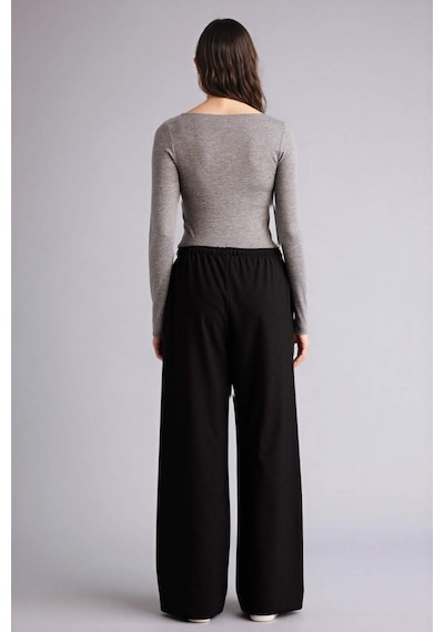 Defacto Wide Leg Kumaş Palazzo Pantolon C1428AX23WN Siyah