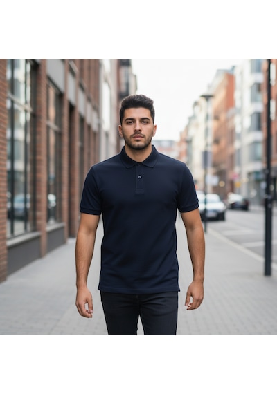 Bite Nose Renk Seçenekli Erkek Polo Yaka Tişört Günlük & Şık Pamuklu Slim Fit Lacivert