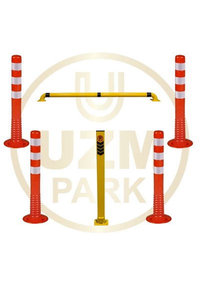 Kişisel Park Alanı 75 Cm Metal Yatar Kalkar Direk, 4'lü 75 Cm Plastik Duba, 180x12 Cm Standart Stoper