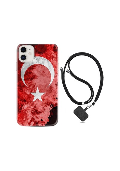 Iphone 13 Uyumlu Kılıf Desenli Silikon Boyun Askılı Şanlı Türk Bayrağı 3 1395