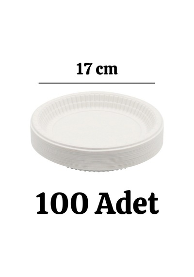 Plastik Tabak Kullan At Tabak 500'lü 17 Cm Beyaz Plastik Tabak Beyaz
