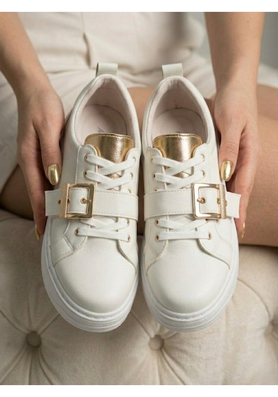 Marina Rosse Lusi Kemer Gold Detaylı Günlük Ortopedik Sneaker Beyaz