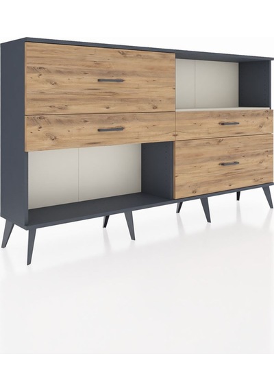 Arges Konsol Tek Raflı 4 Çekmeceli 176x30x99 Antrasit-aytaşı/çam Antrasit-aytaşı/çam Arges Konsol Tek Raflı 4 Çekmeceli 176x30x99 Antrasit-aytaşı/çam Antrasit-aytaşı/çam