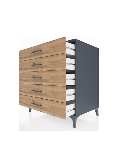 Kronos Şifonyer 5 Çekmeceli 88x59x96 Antrasit-çam Antrasit