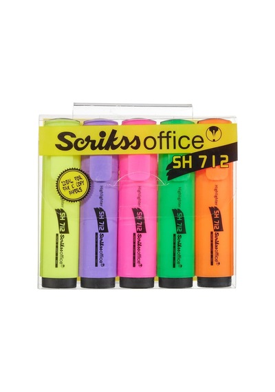 Sh712 Fosforlu Kalem 5'li Blister Paket Karışık Renk Çok Renkli