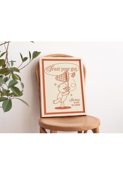 Retro Ayı, Kişisel Bakım Sanat Alıntı Duvarı, Kelebek Poster, Baskılar