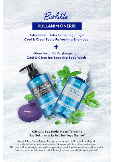 Canlandıcı Ve Ferahlatıcı Saç Bakım Şampuanı Kundal Cool & Clear Scalp Refreshing 500ml Aqua Mint