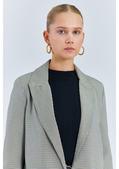 Mixray 4580 Kadın Pitikare Blazer Ceket Gri
