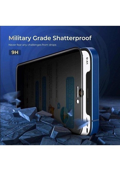 Vendas Apple  Uyumlu iPhone 15 Warrior Privacy Gizleyen Hayalet Temperli Cam Ekran Koruyucu 2 Adet
