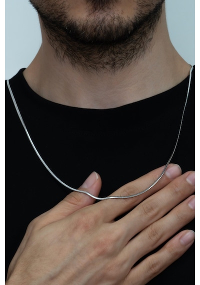 Yassı Model Snake Yılan Kolye Erkek Çelik Kolye Zincir Eck03 (374690265) Beyaz
