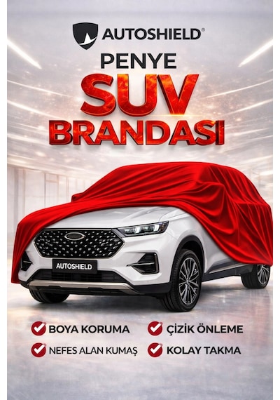 Chery Tiggo 8 Penye Suv Araç Brandası Kalın Kumaş Garaj Brandası Oto Araç Koruma Örtüsü Kırmızı