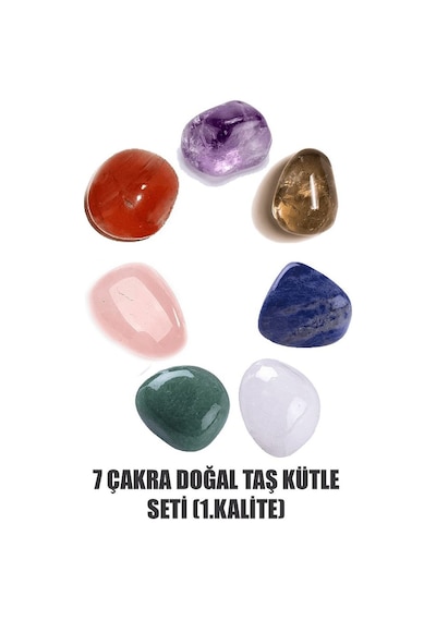7'li Doğal Taş Kütle Çakra Seti - Pembe Kuvars Ametis