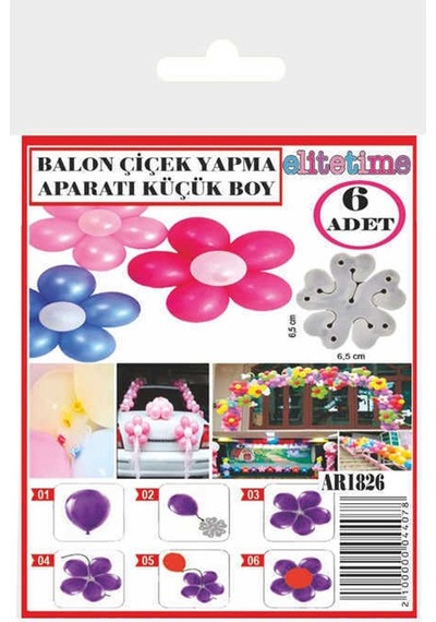 Balon Çiçek Yapma Aparatı Küçük 6.5 CM 6 Adet