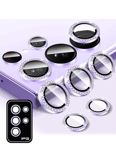 Galaxy Uyumlu S24 Ultra Ipg Kamera Lens Koruyucu Taşlı - Mor