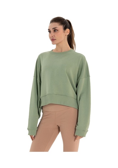 Inguz Organik Pamuk Oversize Sweatshirt Su Yeşili