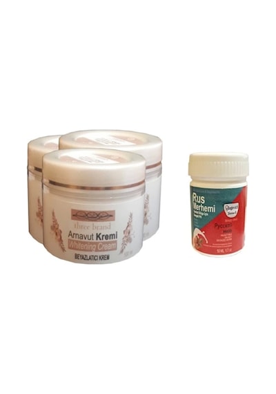 Three Brand Vücut Kremi 100 Ml Arnavut Kremi3 Adet + Rus Merhemi 50 Ml 1 Adet