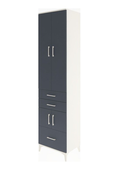 Hyperion Dolap 5 Raflı 3 Çekmeceli 4 Kapaklı 60x44x243 Aytaşı-antrasit Aytası