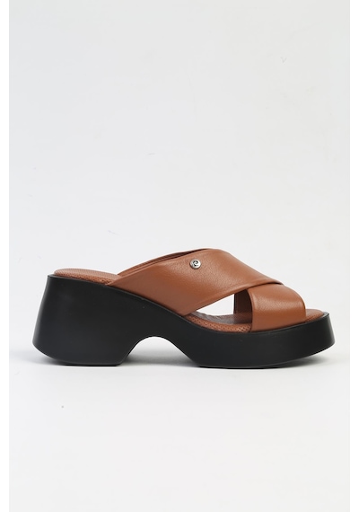 Pierre Cardin Pc-7192- 3968 Taba-kadın Platform Terlik Taba